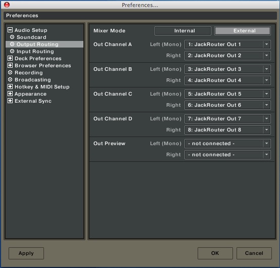 traktor audio 6 routing