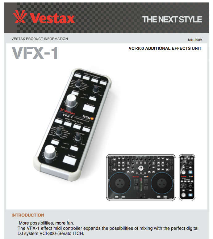 VFX-1 Vestax Controller for Itch FX - DJ TechTools