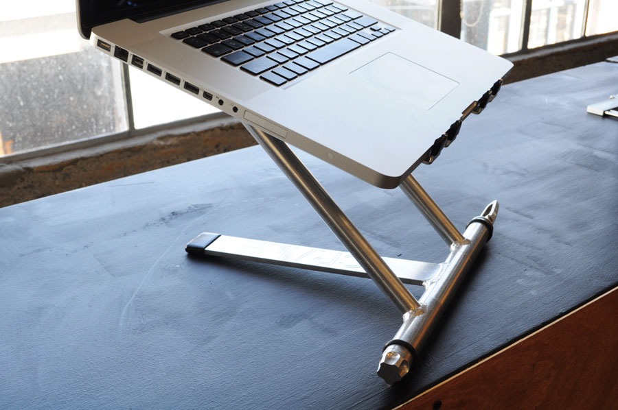 Foldable Portable DJ Laptop Stand W/Adjustable Shelf Blue