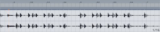 Track with live drummer in Ableton Live. Notice that the tempo is slightly out ... 