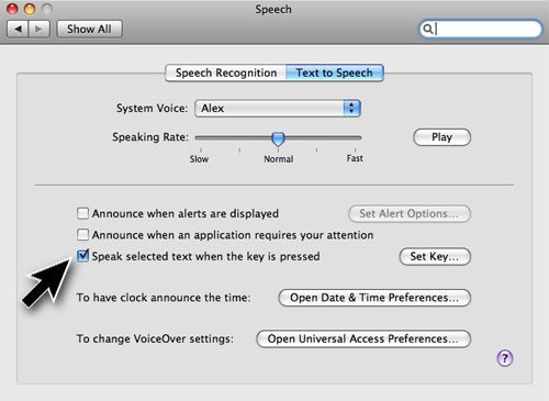 record text to speach for mac