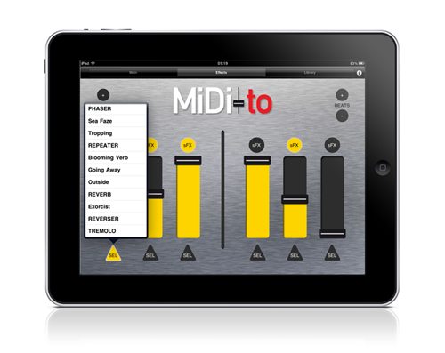 MiDi-to effects panel