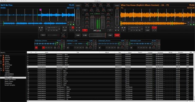 Mixxx's default layout.