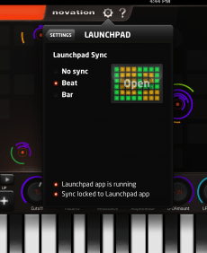 Launchkey App's sync settings.
