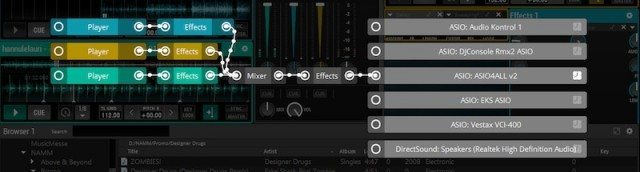 The audio routing screen allows complete custom use of multiple devices