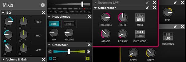 The One's Mixer (left) and example effects unit (right)