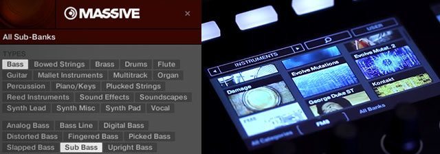 Browse by tags - and visually browse on Maschine Studio's screens