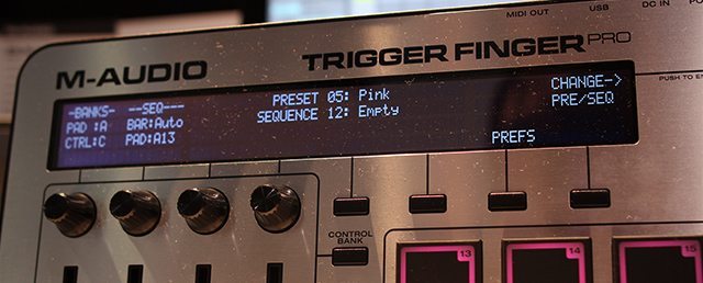 A new LCD screen at the top of the Trigger Finger Pro