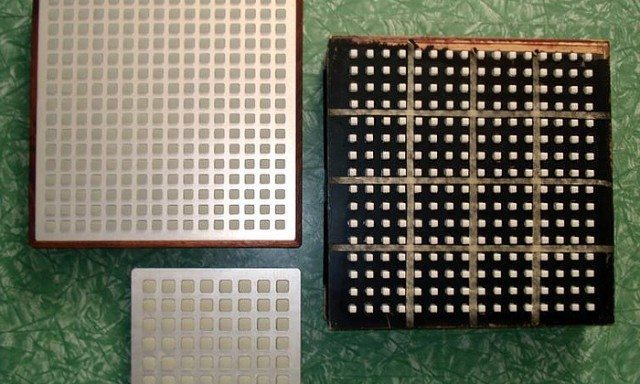 Daedalus's Monome's: at right, an early Monome two fifty six, below a 