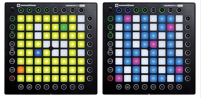 Launchpad Pro's Note Mode: full drum kit (left) and a complete chromatic keyboard (right) 