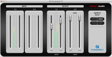 The Resident Audio T4's Thunderbolt T4 Panel software controls the mix and sample rate. 