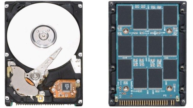 HDD (left) vs. SSD (right)