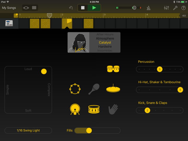 Drummer for iOS inside of GarageBand for iOS 2.1
