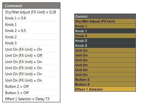 In cmdr (left) the values and interaction modes are displayed right on the command