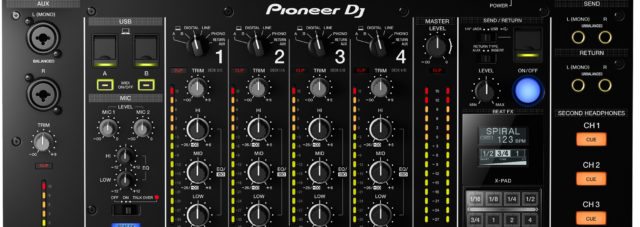 The top of the DJM-TOUR1 has new features designed for many different DJs to use the mixer