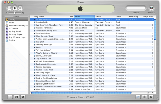 Anyone remember iTunes 1.0? (Screenshot via Ars Technica) 