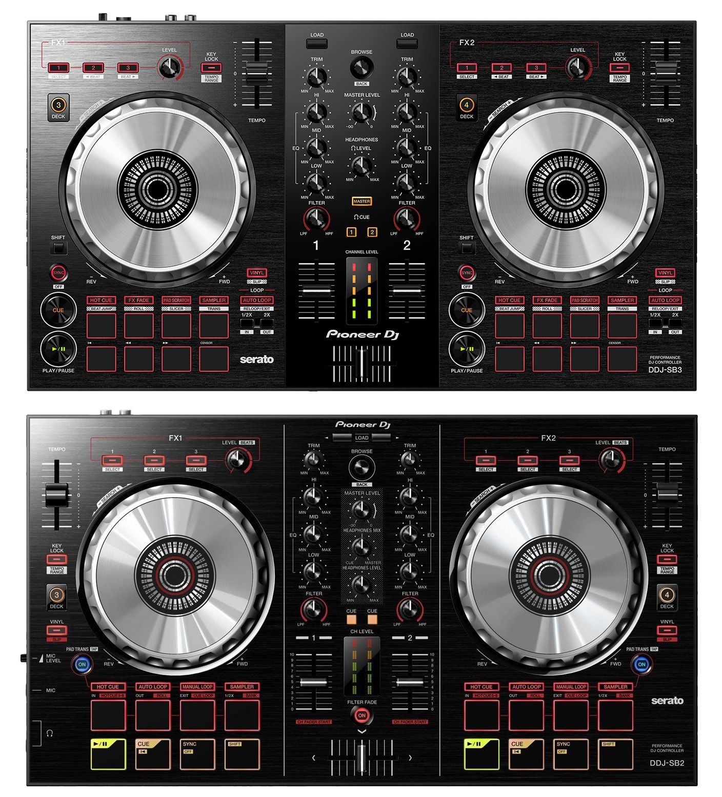 serato ddj sb vs sb2