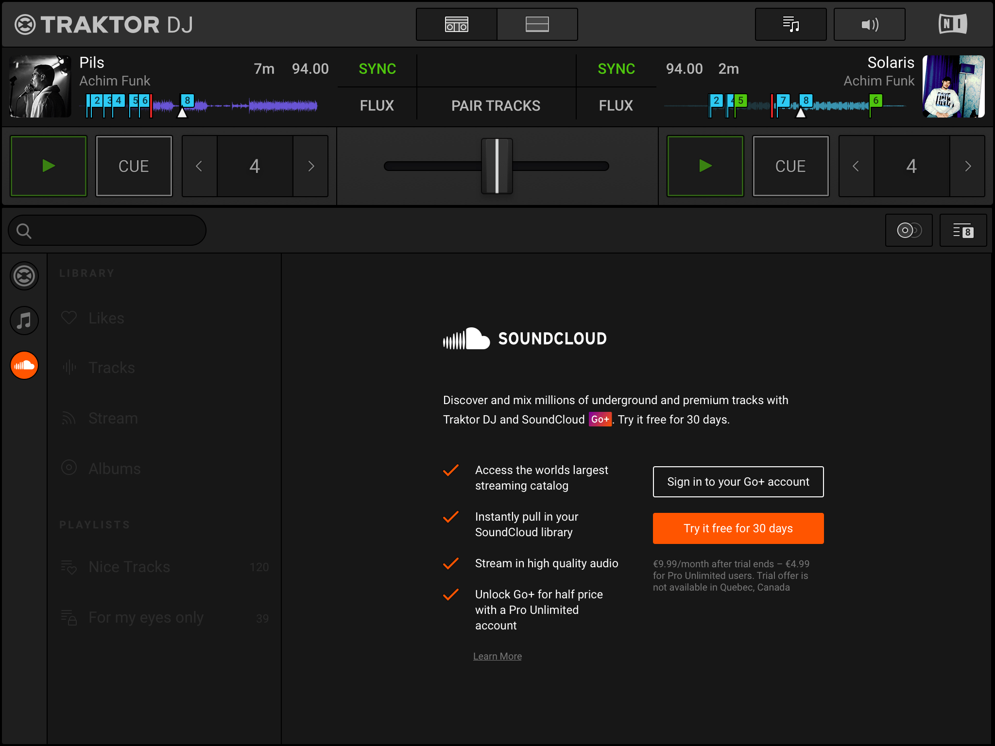 Stream support. Traktor DJ 2.