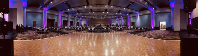Uplighting in a large hall