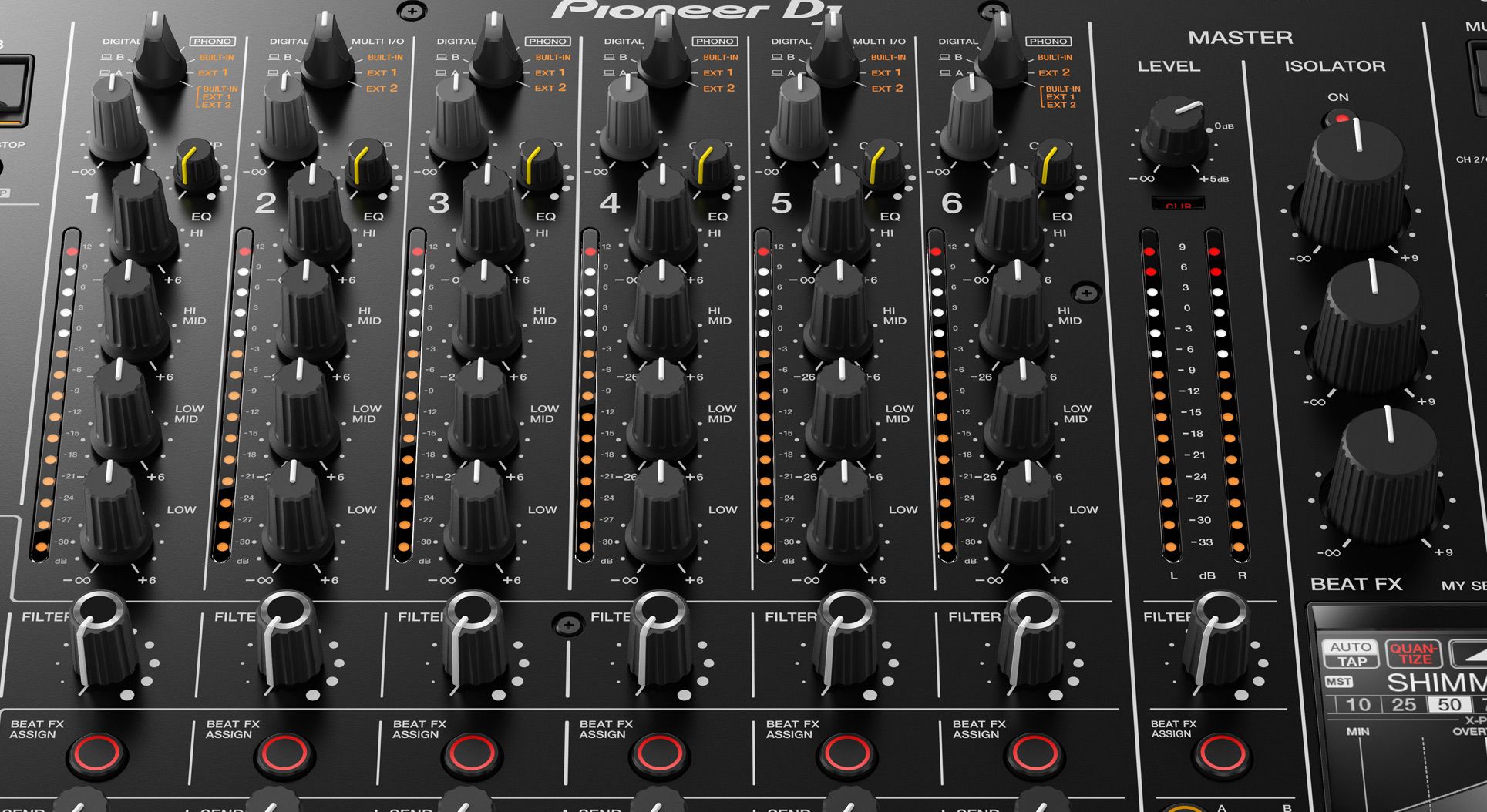 Djm V10 Pioneer Dj S New 6 Channel Mixer Looks Like It Was Designed By A Techno Dj Dj Techtools