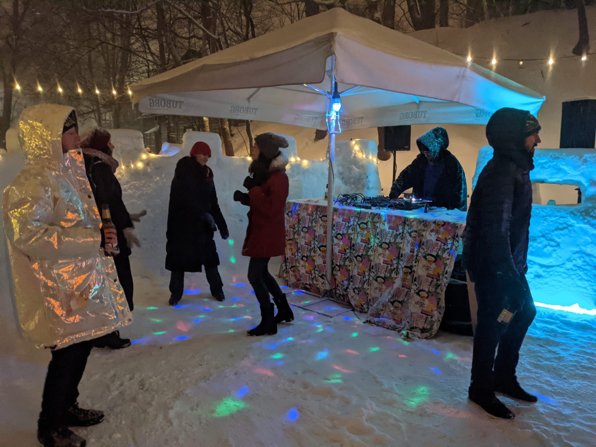 DJ Kaspu at one of his recent gigs at ULA, who hosts Snow Bar events annually in below-zero temperatures.